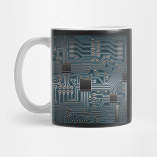 Blue Circuitboard Mug